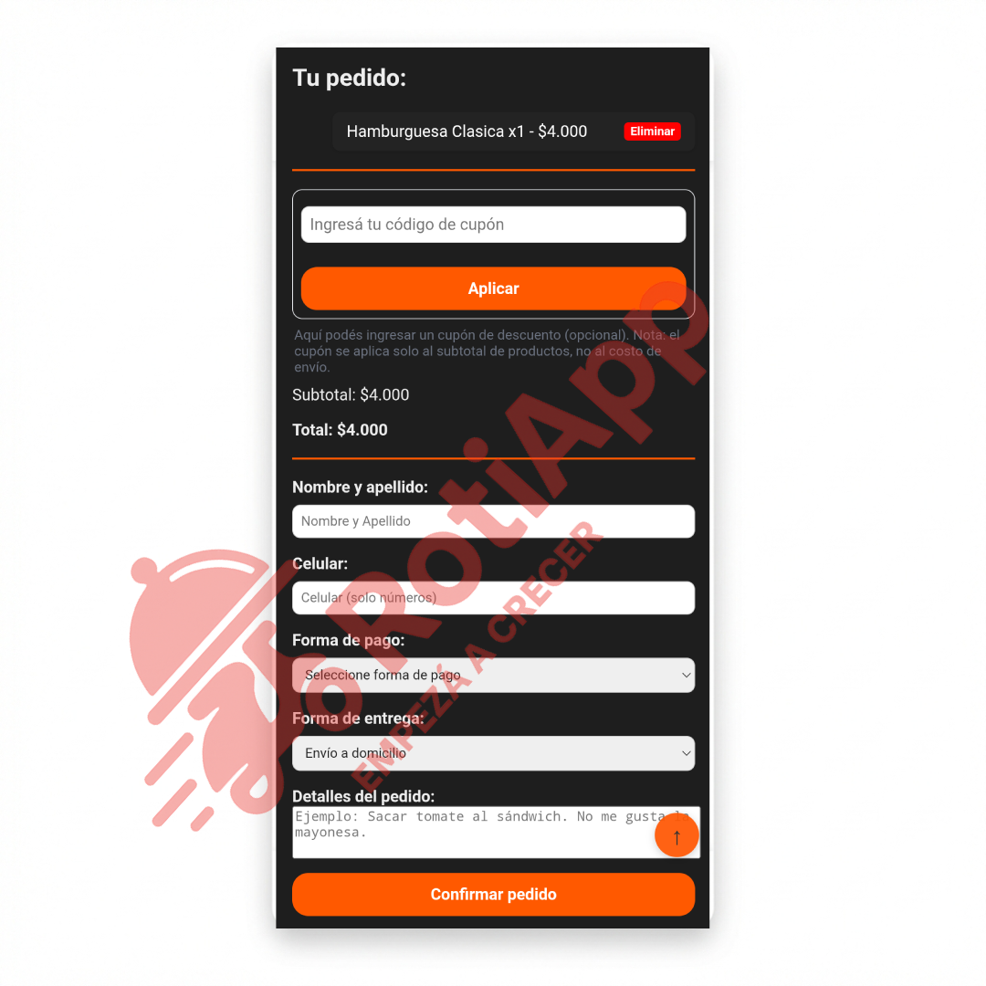 Formulario de Pedido